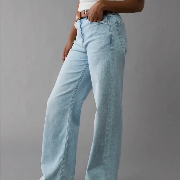 AE Dreamy Drape Stretch Super High-Waisted Baggy Wide-Leg Jean - Picture 5 of 11